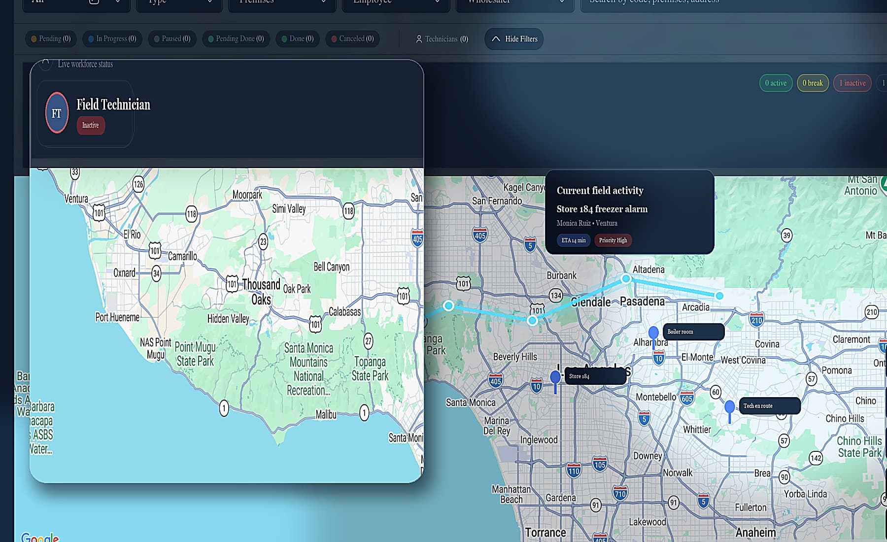 Live routing and field map workspace in SynapticLYnk