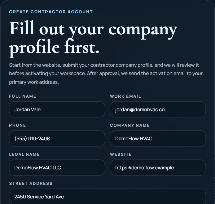 SynapticLYnk contractor access request form screenshot